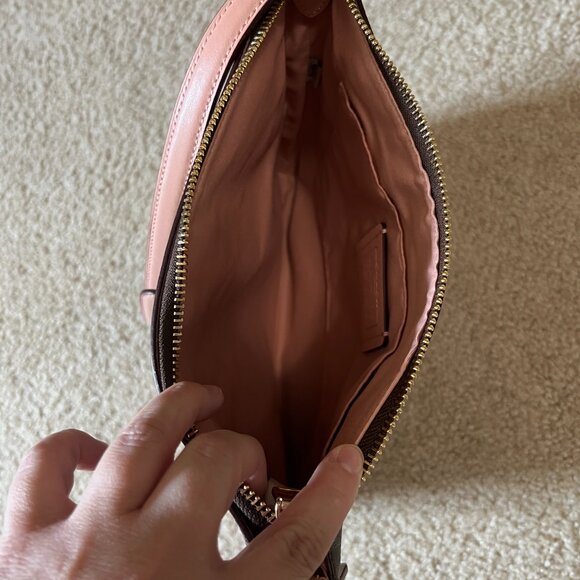 Coach Rowan File Bag, Signature Canvas and Shell Pink Trim - Picture 5 of 7